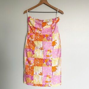 Vintage Lilly Pulitzer Strapless Patchwork Dress